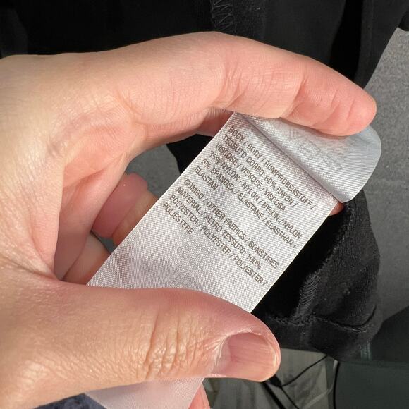 Attitudes by Renee Techno Crepe Blazer w/ Faux Leather Belt Black Size 2X - Picture 11 of 16